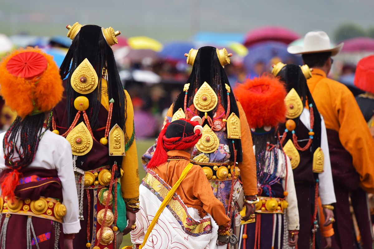 Pferderennenfest (Nomadenfest, Reiterfest) in Litang