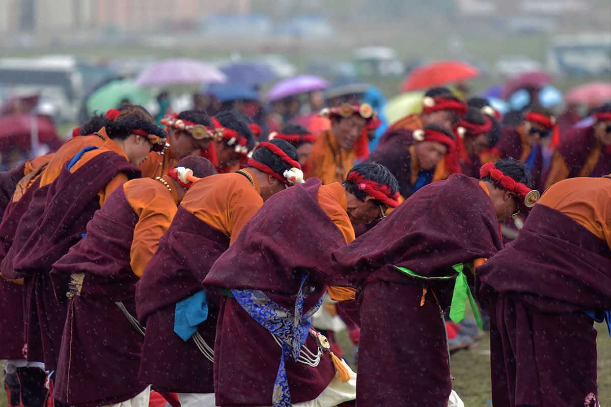 Pferderennenfest (Nomadenfest, Reiterfest) in Litang