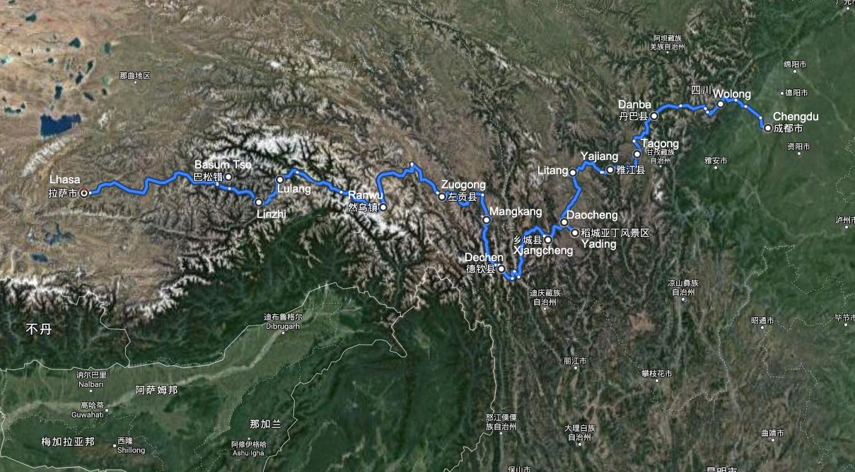 Mietwagenreise von Sichuan und Yunnan nach Tibet